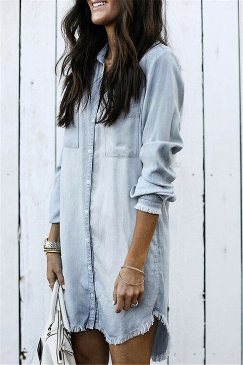 summer women casual Denim dress ladies t shirt dresses - ROUTINE FASHION